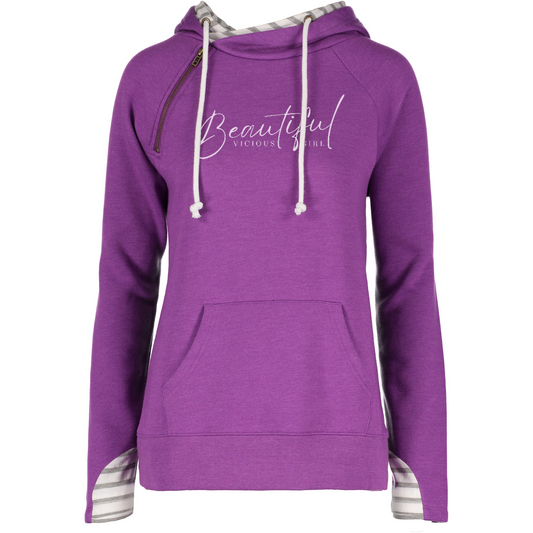 Beautiful, Vicious Girl - Striped Double Hoodie