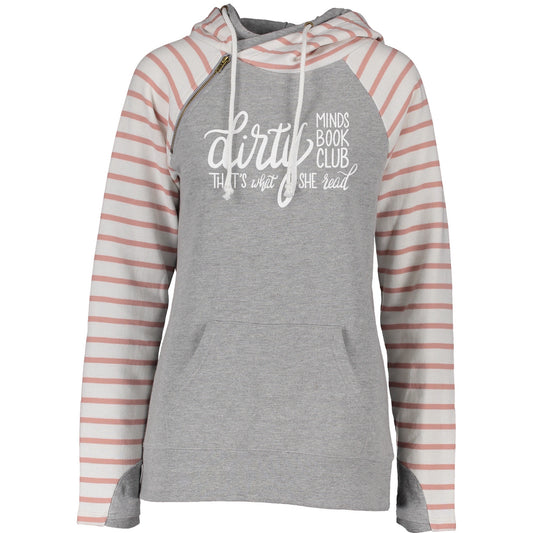 Dirty Minds Book Club - Striped Double Hoodie