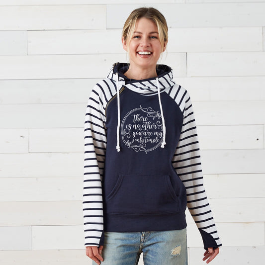 Temple Quote - Striped Double Hoodie